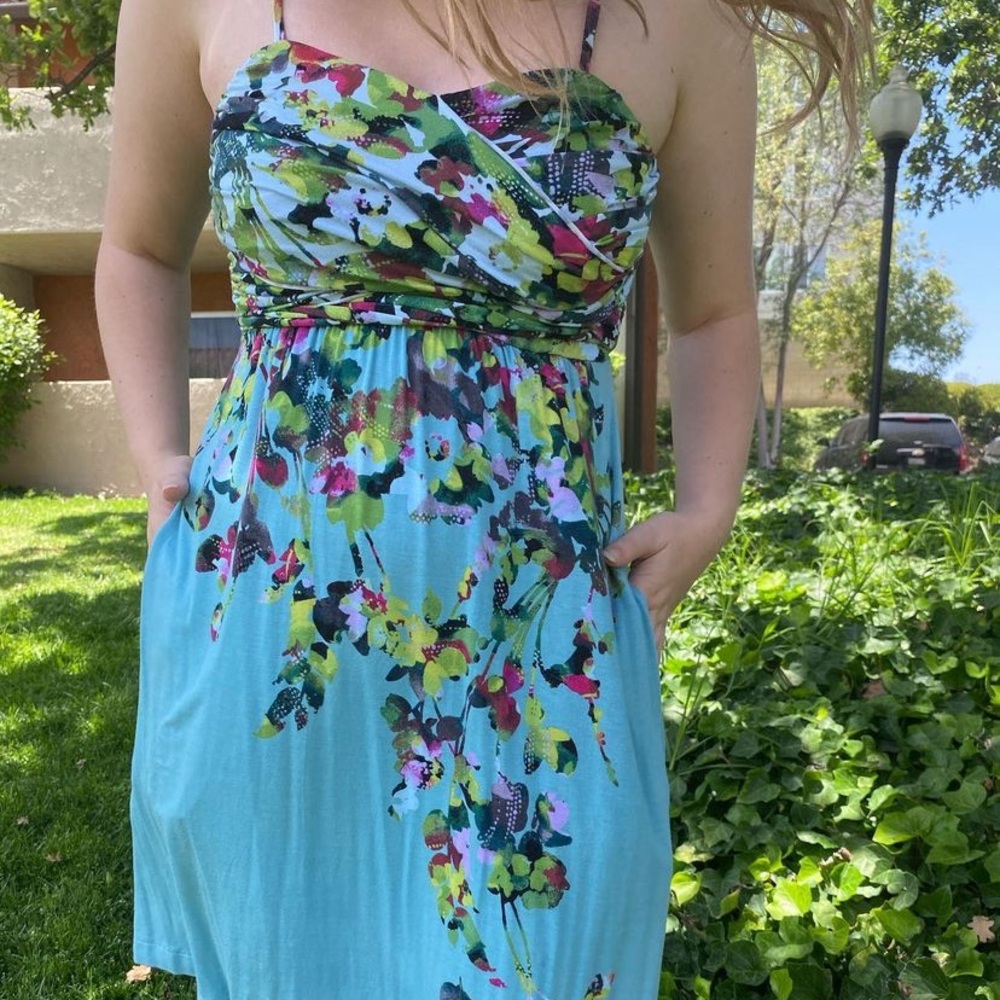 Soma Blue Floral Dress size medium